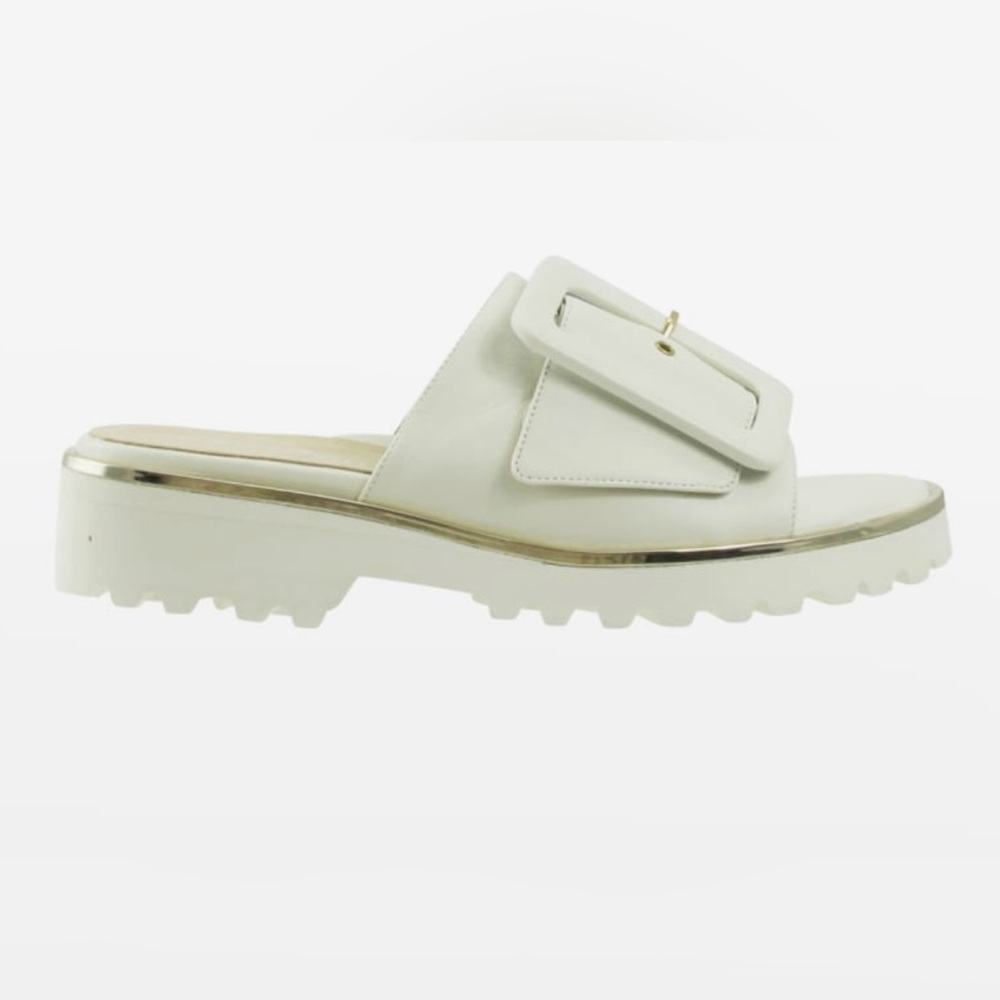 Ron White Womens Candra Buckle Napa Slide Sandals